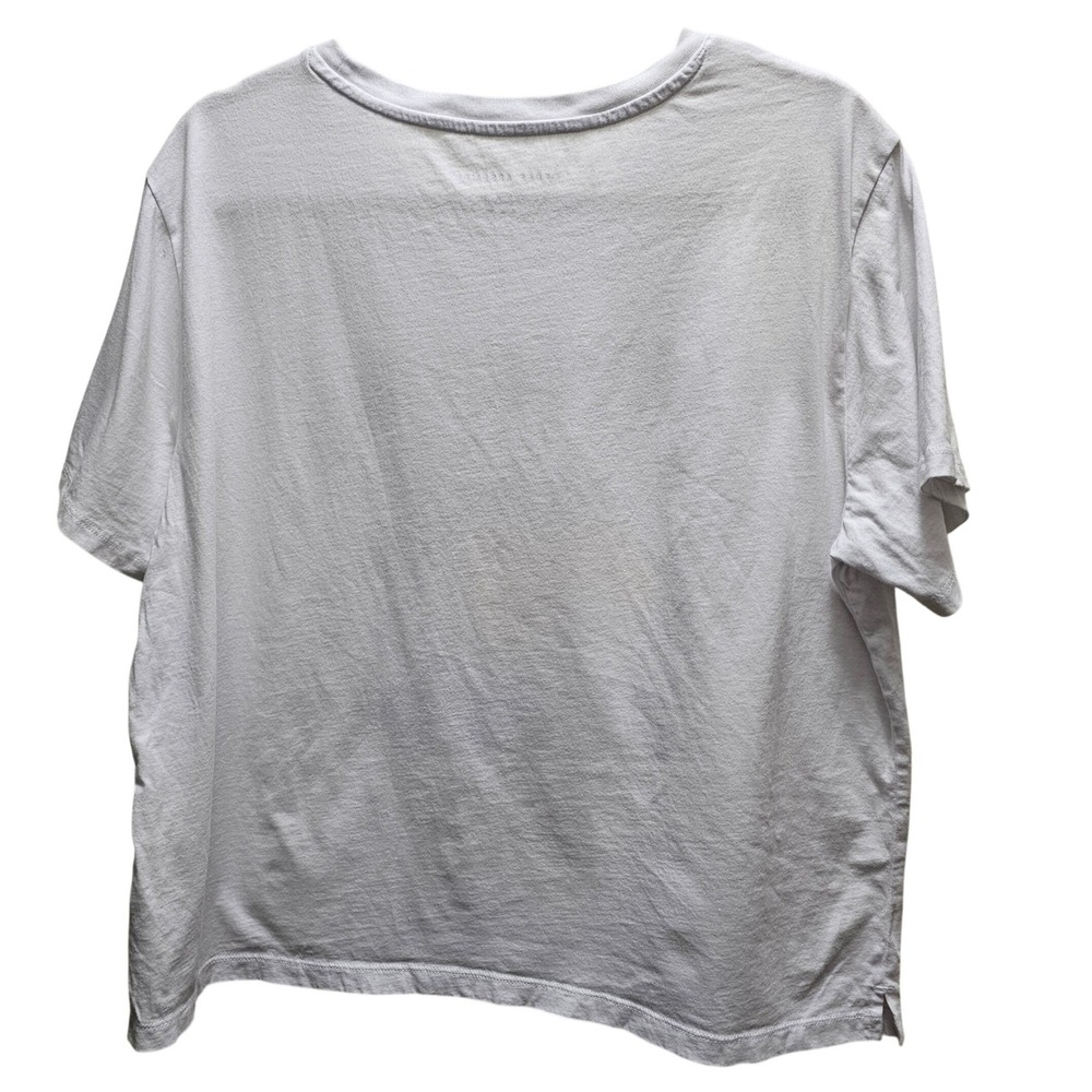 Free Assembly Womens XL White Limon Cello Organic Cotton Graphic Tee Summer Vaca - Picture 5 of 7